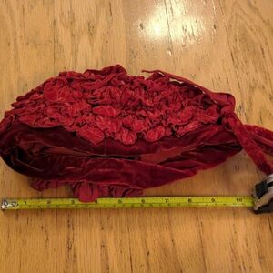 Red Velvet Ruffled Clutch